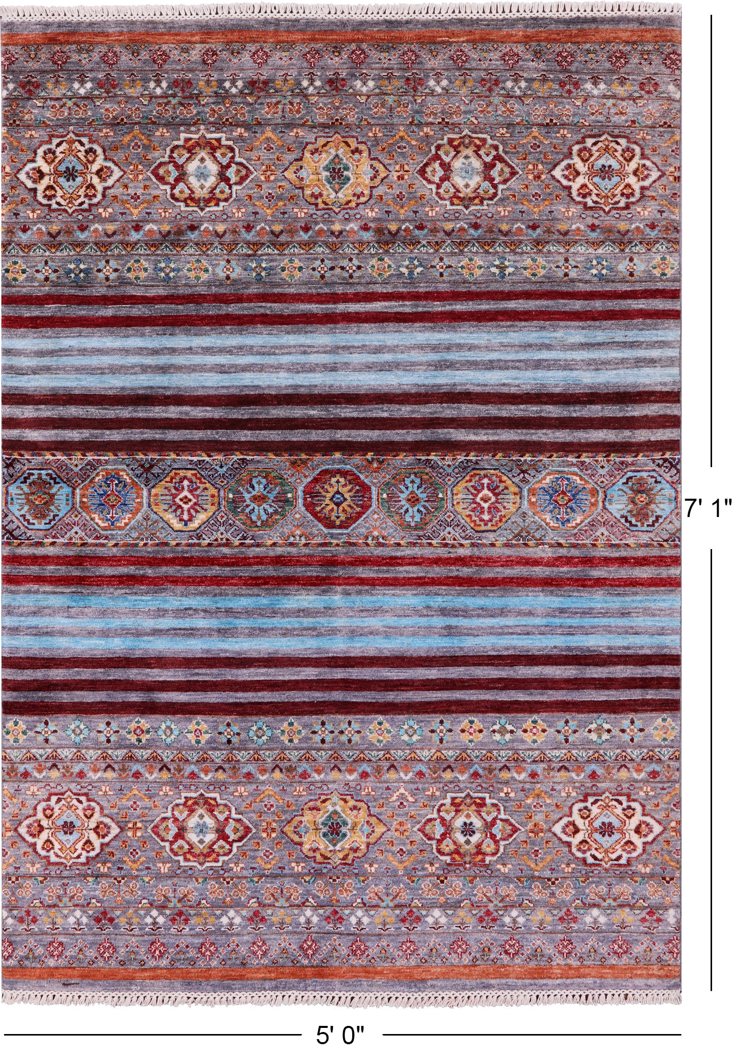 Khorjin Persian Gabbeh Hand Knotted Wool Rug - 5' 0" X 7' 1" - Golden Nile
