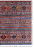 Khorjin Persian Gabbeh Hand Knotted Wool Rug - 5' 10" X 8' 4" - Golden Nile