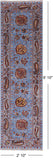 Blue Peshawar Hand Knotted Wool Runner Rug - 2' 10" X 9' 10" - Golden Nile