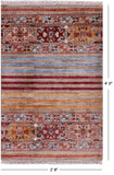 Khorjin Persian Gabbeh Hand Knotted Wool Rug - 2' 8" X 4' 0" - Golden Nile