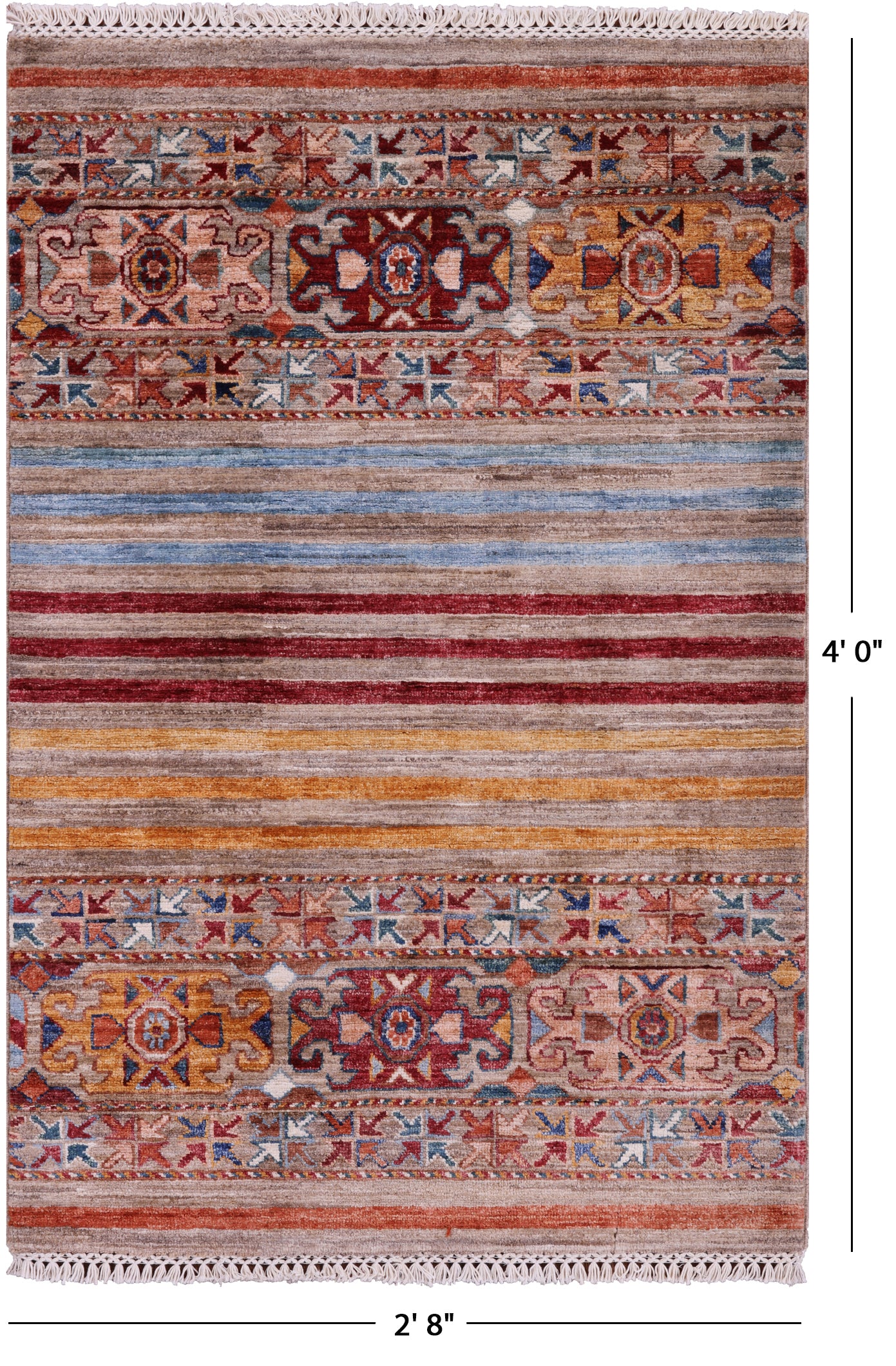 Khorjin Persian Gabbeh Hand Knotted Wool Rug - 2' 8" X 4' 0" - Golden Nile