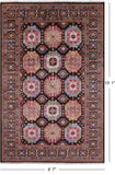 Brown Turkmen Ersari Hand Knotted Wool Rug - 6' 7" X 10' 1" - Golden Nile