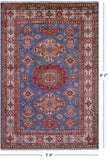 Blue Super Kazak Hand Knotted Wool Rug - 5' 6" X 8' 2" - Golden Nile