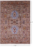 Peshawar Hand Knotted Wool Rug - 6' 10" X 9' 7" - Golden Nile