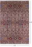 Khorjin Persian Gabbeh Hand Knotted Wool Rug - 6' 8" X 10' 0" - Golden Nile