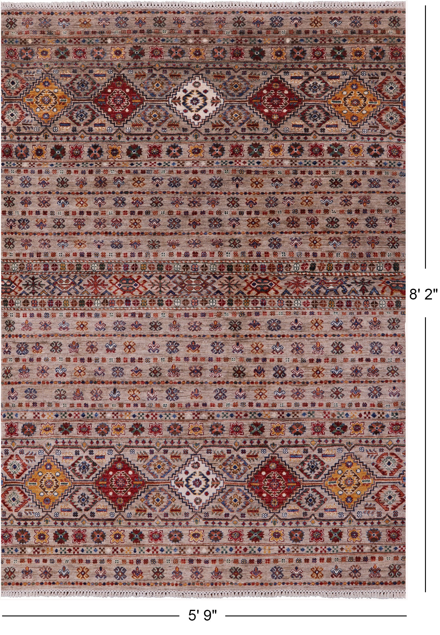 Khorjin Persian Gabbeh Handmade Wool Rug - 5' 9" X 8' 2" - Golden Nile