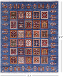 Blue Tribal Persian Gabbeh Hand Knotted Wool Rug - 5' 3" X 6' 5" - Golden Nile