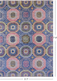 Geometric Persian Mamluk Hand Knotted Wool Rug - 5' 7" X 7' 9" - Golden Nile