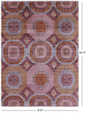 Geometric Persian Mamluk Hand Knotted Wool Rug - 8' 0" X 10' 7" - Golden Nile