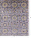 Geometric Persian Mamluk Handmade Wool Rug - 8' 0" X 9' 10" - Golden Nile