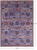 Blue Persian Fine Serapi Handmade Wool Rug - 8' 10" X 12' 0" - Golden Nile