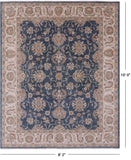 Blue Peshawar Handmade Wool Rug - 8' 2" X 10' 0" - Golden Nile