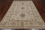 Ivory Peshawar Handmade Wool Rug - 6' 4" X 9' 8"