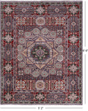 Geometric Persian Mamluk Hand Knotted Wool Rug - 5' 2" X 6' 6" - Golden Nile