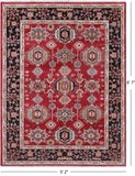 Red Persian Fine Serapi Hand Knotted Wool Rug - 5' 2" X 6' 7" - Golden Nile