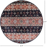 Round Tribal Persian Gabbeh Hand Knotted Wool Rug - 6' 7" X 6' 7" - Golden Nile