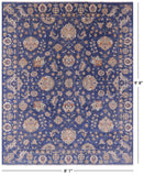 Blue Peshawar Hand Knotted Wool Rug - 8' 1" X 9' 8" - Golden Nile