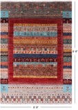 Tribal Persian Gabbeh Hand Knotted Wool Rug - 6' 8" X 9' 8" - Golden Nile