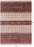 Ivory Khorjin Persian Gabbeh Hand Knotted Wool Rug - 5' 8" X 7' 8" - Golden Nile
