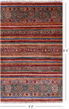Khorjin Persian Gabbeh Hand Knotted Wool Rug - 4' 0" X 6' 3" - Golden Nile