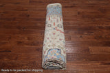 Ivory Turkish Oushak Hand Knotted Wool On Wool Rug - 8' 11" X 12' 2"