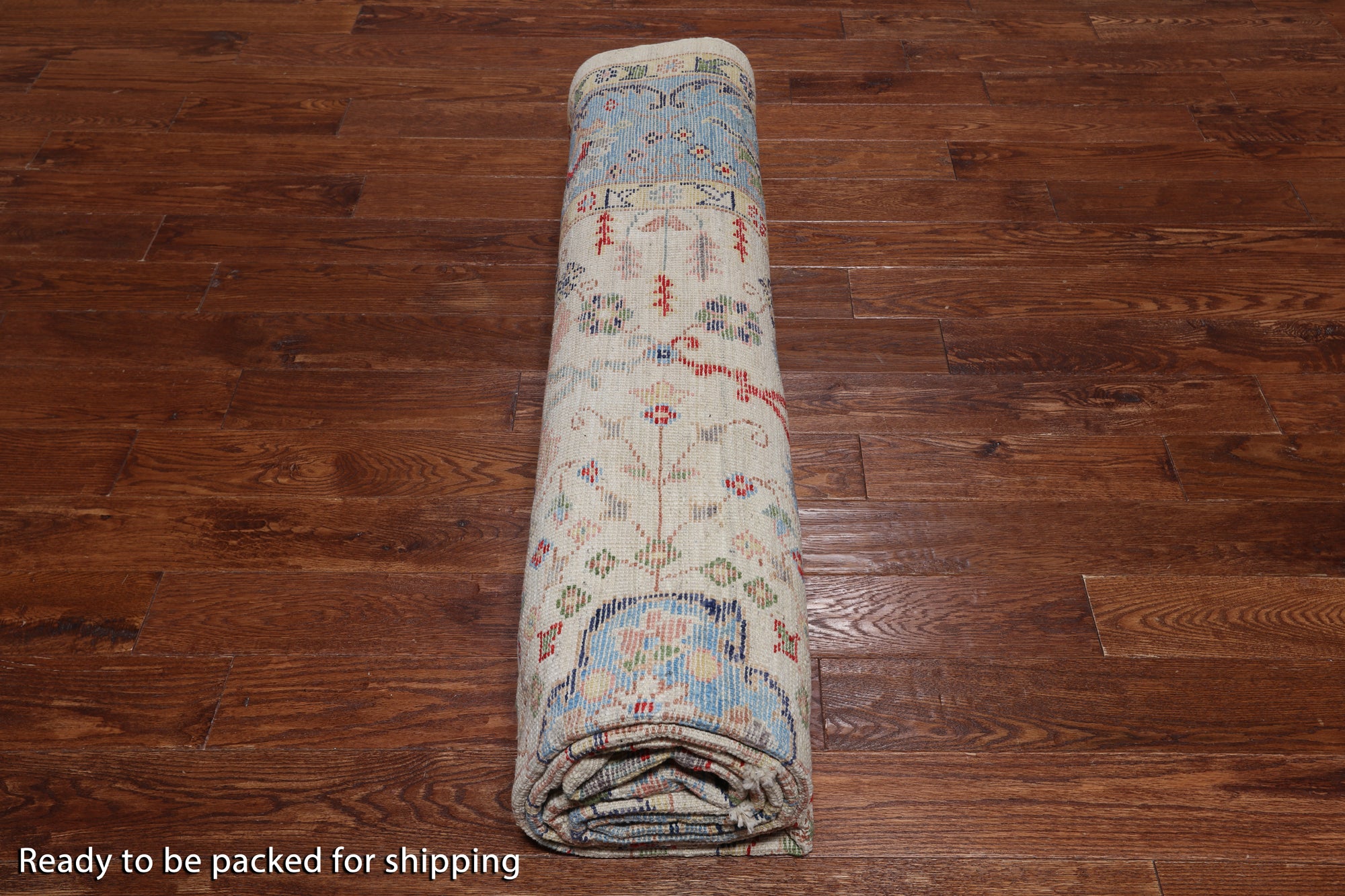 Ivory Turkish Oushak Hand Knotted Wool On Wool Rug - 8' 11" X 12' 2"