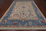 Ivory Turkish Oushak Hand Knotted Wool On Wool Rug - 8' 11" X 12' 2"