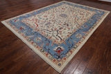 Ivory Turkish Oushak Hand Knotted Wool On Wool Rug - 8' 11" X 12' 2"