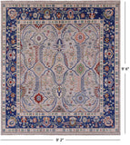 Square Turkish Oushak Hand Knotted Wool On Wool Rug - 9' 2" X 9' 6" - Golden Nile