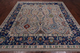 Square Turkish Oushak Hand Knotted Wool On Wool Rug - 9' 2" X 9' 6"