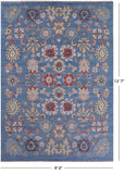 Blue Turkish Oushak Hand Knotted Wool On Wool Rug - 9' 0" X 12' 7" - Golden Nile