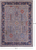 Grey Turkish Oushak Hand Knotted Wool On Wool Rug - 10' 0" X 13' 9" - Golden Nile