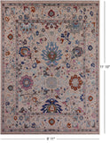 Ivory Turkish Oushak Hand Knotted Wool On Wool Rug - 8' 11" X 11' 10" - Golden Nile