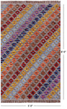 Reversible Kilim Flat Weave Wool Rug - 5' 0" X 8' 0" - Golden Nile