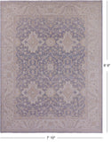 Grey Peshawar Hand Knotted Wool Rug - 7' 10" X 9' 9" - Golden Nile