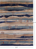 Tribal Persian Gabbeh Hand Knotted Wool Rug - 9' 9" X 13' 7" - Golden Nile