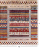 Tribal Persian Gabbeh Hand Knotted Wool Rug - 8' 3" X 9' 8" - Golden Nile