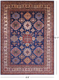 Blue Super Kazak Hand Knotted Wool Rug - 8' 8" X 12' 1" - Golden Nile