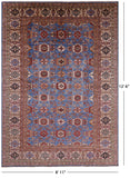 Blue Super Kazak Hand Knotted Wool Rug - 8' 11" X 12' 6" - Golden Nile