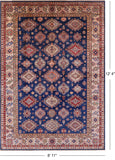 Blue Super Kazak Hand Knotted Wool Rug - 8' 11" X 12' 4" - Golden Nile