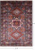 Super Kazak Hand Knotted Wool Rug - 2' 10" X 4' 0" - Golden Nile