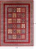 Red Garden Design Persian Handmade Wool Rug - 6' 6" X 9' 4" - Golden Nile