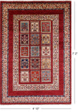 Red Garden Design Persian Hand Knotted Wool Rug - 4' 10" X 7' 2" - Golden Nile
