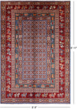 Antiqued Pazyryk Historical Design Hand Knotted Wool Rug - 6' 8" X 9' 11" - Golden Nile