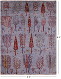 Tribal Persian Gabbeh Handmade Wool Rug - 6' 0" X 8' 0" - Golden Nile