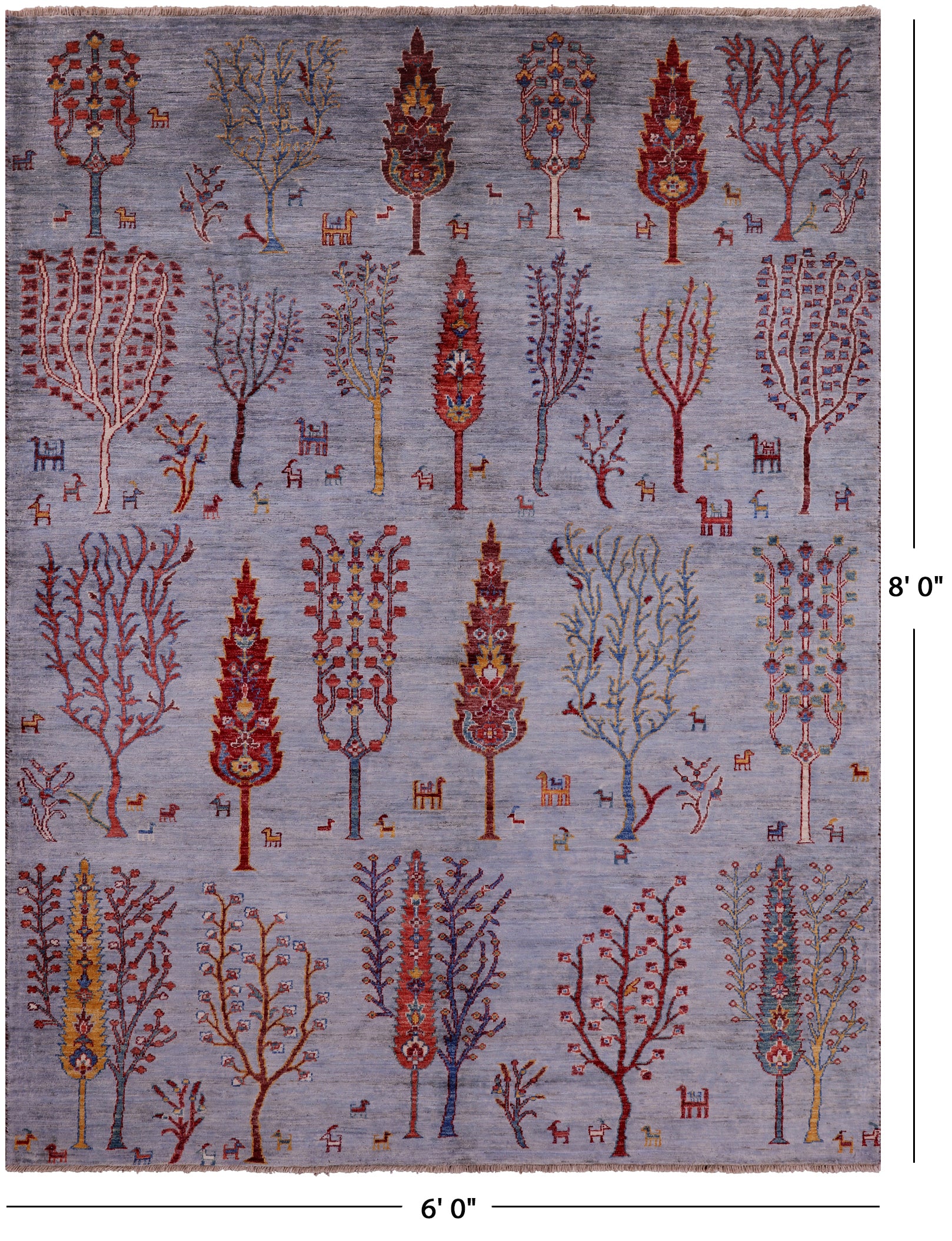 Tribal Persian Gabbeh Handmade Wool Rug - 6' 0" X 8' 0" - Golden Nile