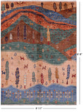 Tribal Persian Gabbeh Handmade Wool Rug - 4' 11" X 6' 8" - Golden Nile