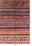 Khorjin Persian Gabbeh Hand Knotted Wool Rug - 6' 7" X 9' 5" - Golden Nile