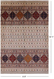 Ivory Khorjin Persian Gabbeh Handmade Wool Rug - 6' 9" X 10' 1" - Golden Nile