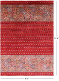Red Khorjin Persian Gabbeh Hand Knotted Wool Rug - 8' 2" X 11' 6" - Golden Nile